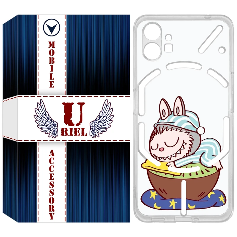 کاور یوریل قاب مدل Clear کد 127 طرح لبوبو Labubu مناسب برای گوشی موبایل ناتینگ فون Nothing Phone 1