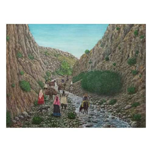 تابلو نقاشی رنگ روغن طرح کوچ کد 11