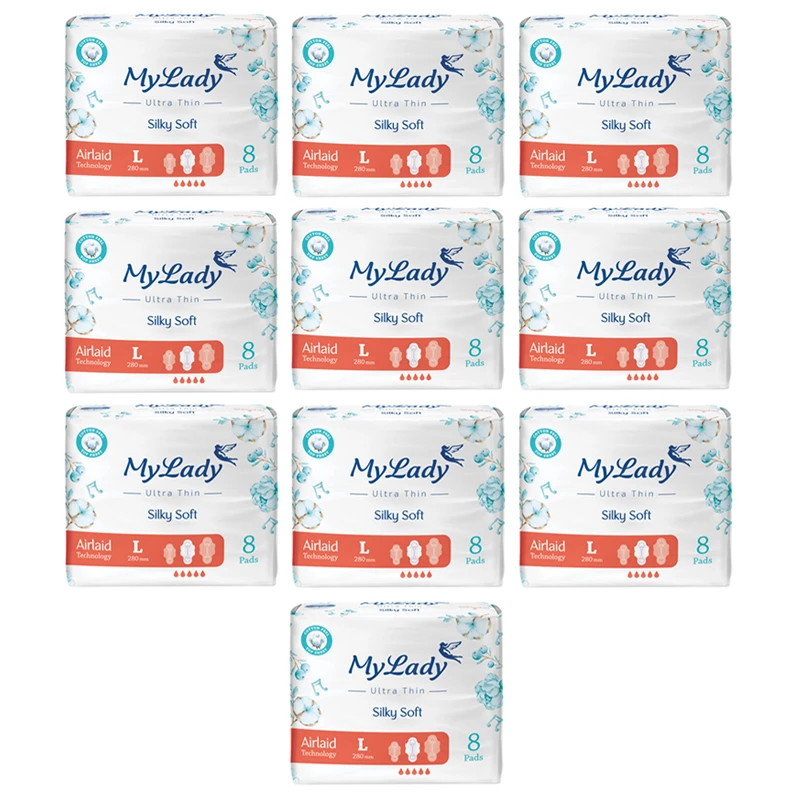 نوار بهداشتی مای لیدی مدل Silky Soft سایز بزرگ مجموعه 10 عددی