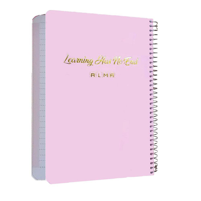 دفتر مشق 100 برگ آلما مدل پاستلی جلد سخت کد 7119