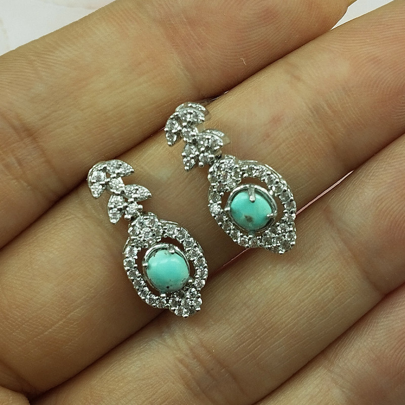 نیم ست نقره زنانه سلین کالا مدل فیروزه کد 132