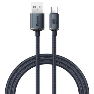کابل USB به USB-C باسئوس مدل Crystal Shine Series (100W) طول 2 متر