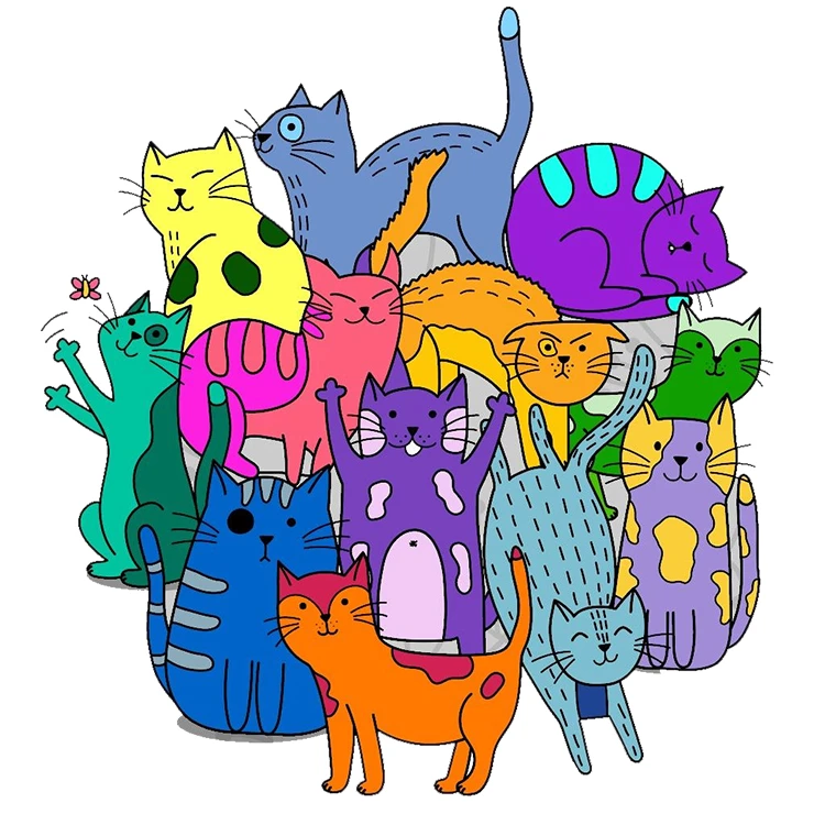 استیکر پارچه و لباس پاد آفرین مدل گربه کیوت فانتزی بامزه کارتونی کد S2761