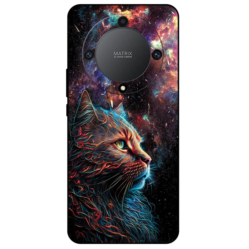 کاور مگافون طرح گربه کهکشانی مدل 4203 مناسب برای گوشی موبایل آنر Magic 5 Lite