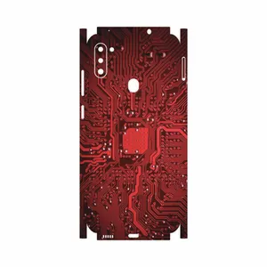 MAHOOT Red Printed Circuit Board-FullSkin Cover Sticker for Samsung Galaxy M11