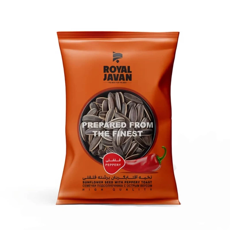 تخمه آفتابگردان برشته  فلفلی رویال جوان - 100 گرم