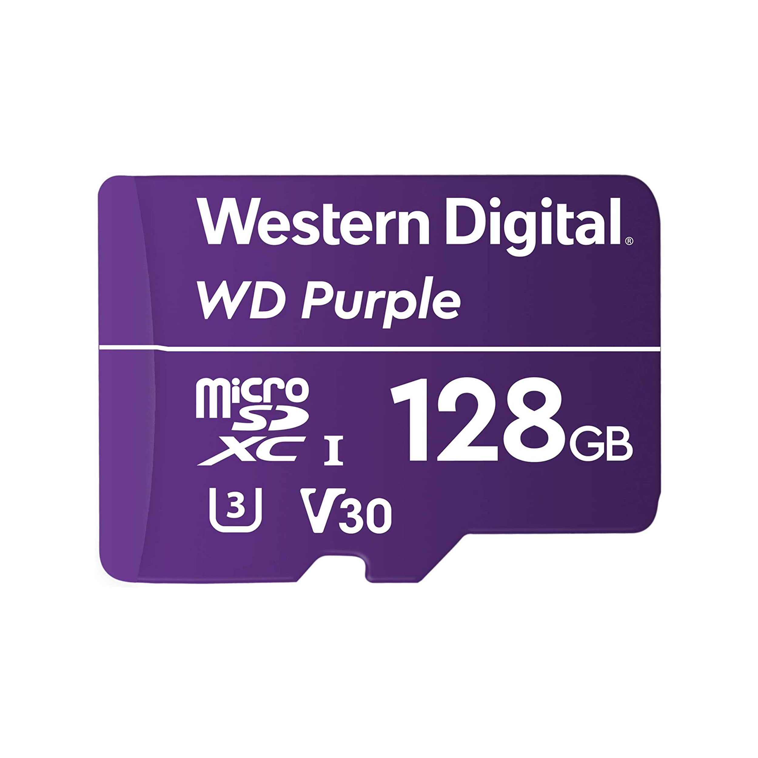 کارت حافظه microSDXC وسترن دیجیتال مدل Purple V30 کلاس 10 استاندارد UHS-I U3 سرعت 100MBps ظرفیت 128 گیگابایت به همراه آداپتور SD