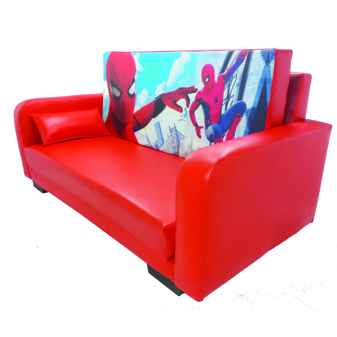 مبل دونفره کودک مدل  تختخواب شو طرح مردعنکبوتی