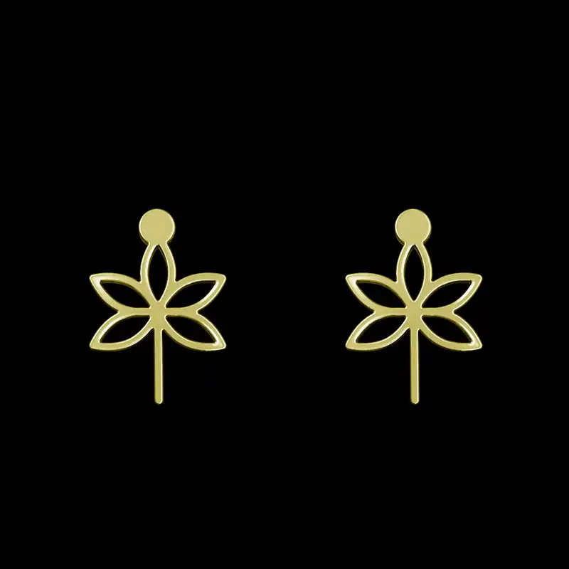 گوشواره طلا 18 عیار زنانه مدوپد مدل برگ کد GA1-15998