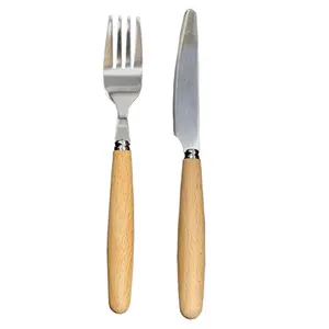 سرویس قاشق و چنگال 12 پارچه 6 نفره مدل دسته چوبی G12