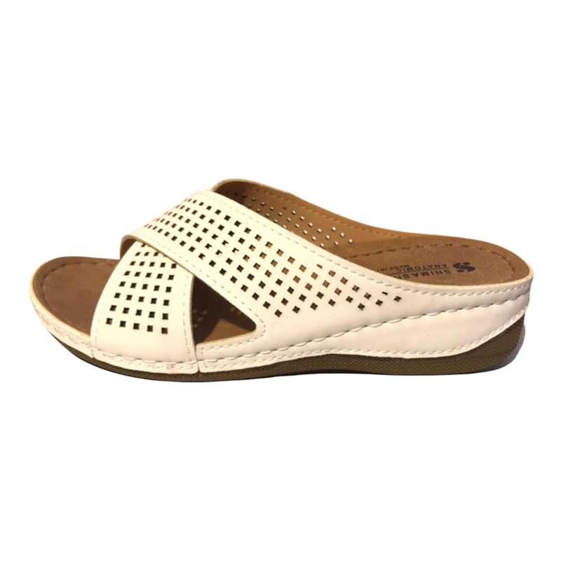 دمپایی زنانه کفش شیما مدل Mor01 رنگ سفید