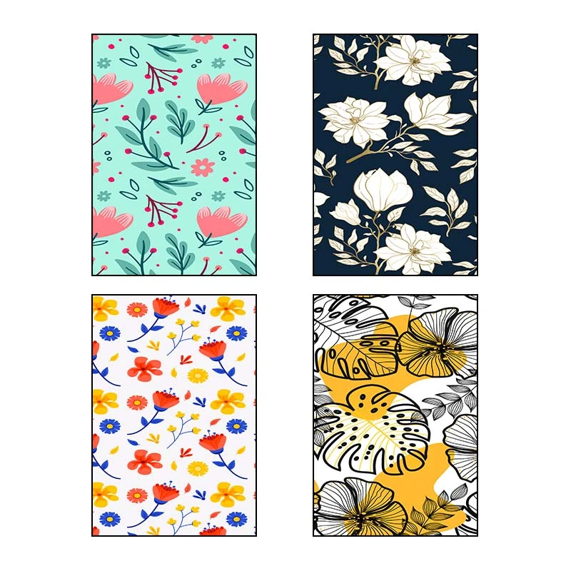 تابلو شاسي کارنيکا طرح پترن گل‌دار Floral Pattern کد 10542 مجموعه 4 عددی