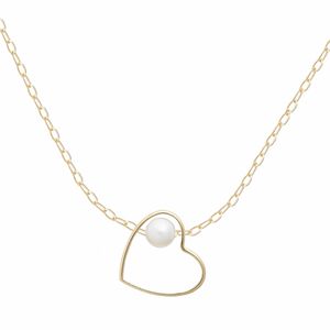 گردنبند طلا 18 عیار زنانه فرشته مدل قلب مرواریدی کد WNMR-00002