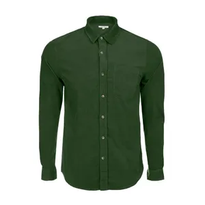 پیراهن آستین بلند مردانه جوتی جینز مدل کبریتی کد 203051 رنگ سبز تیره