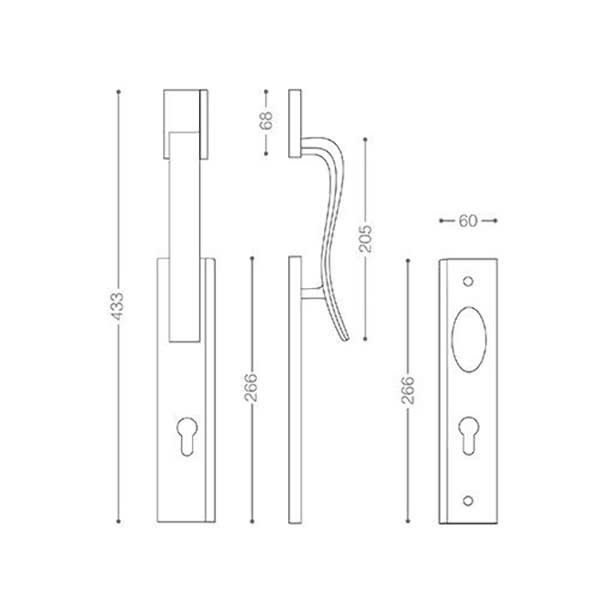 دستگیره در ورودی بهریزان مدل E700 دستگیره در ورودی بهریزان مدل E700