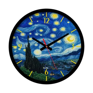 ساعت دیواری کوارتز راویتا مدل نقاشی  پر ستاره ونگوک کد 3658