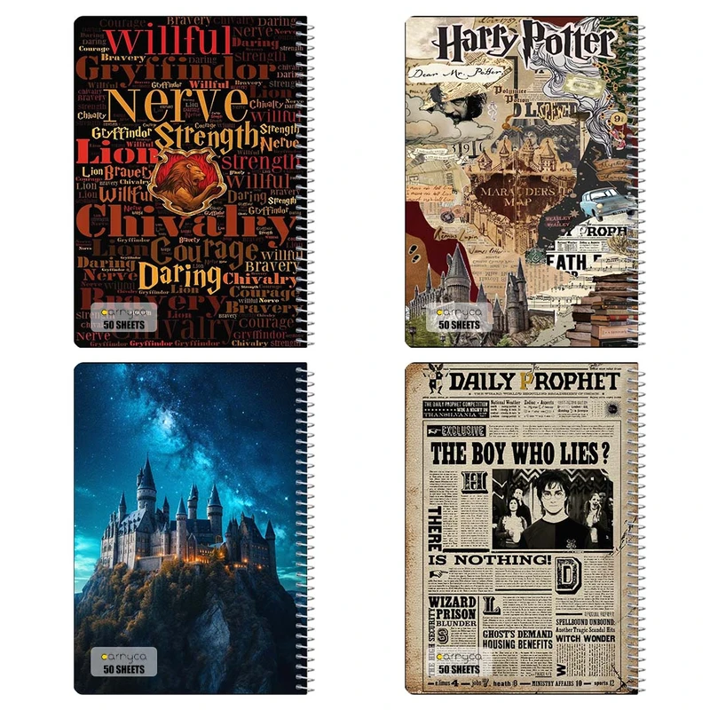 دفتر نقاشي 50 برگ کارنيکا طرح هری پاتر کد 84922 مجموعه 4 عددی