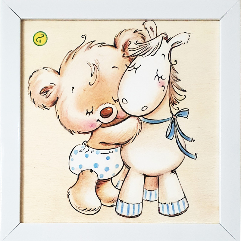 تابلو اتاق کودک و نوزاد مدل خرس مجموعه سه عددی