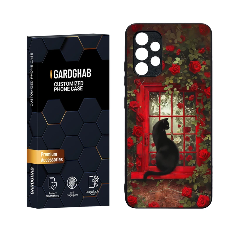 کاور گارد قاب مدل دورژله ای پشت گلس دخترانه مناسب برای گوشی موبایل  سامسونگ Galaxy A32 4G