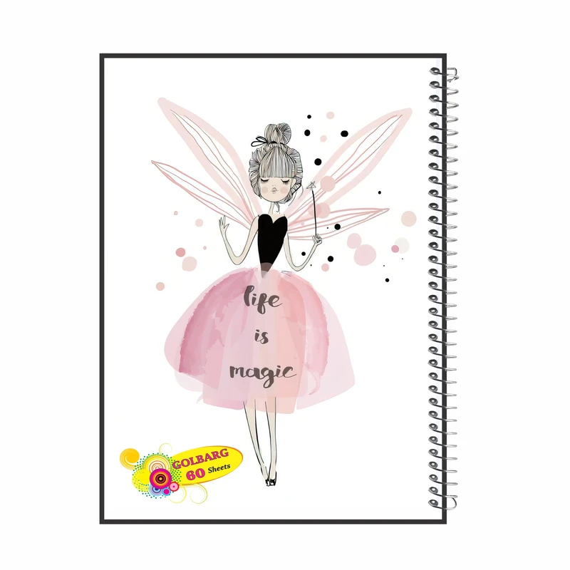 دفتر مشق 60 برگ گلبرگ طرح دختر فرشته کد 2403