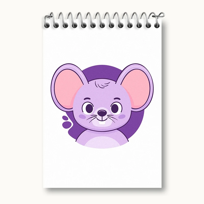 دفتر یادداشت 50 برگ خندالو مدل موش حیوانات بامزه کد 37150
