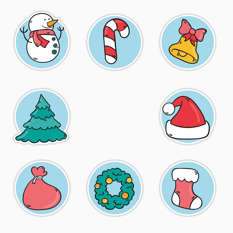 استیکر لپ تاپ و موبایل بووم طرح زمستونی کد MR176 مجموعه 8 عددی