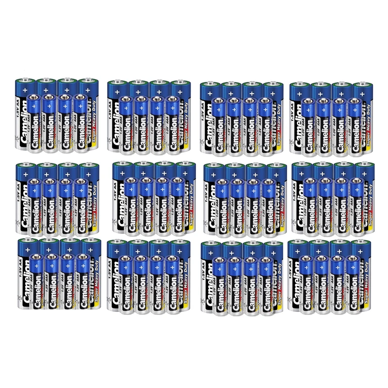 باتری قلمی و نیم قلمی کملیون مدل super heavy duty بسته 96 عددی