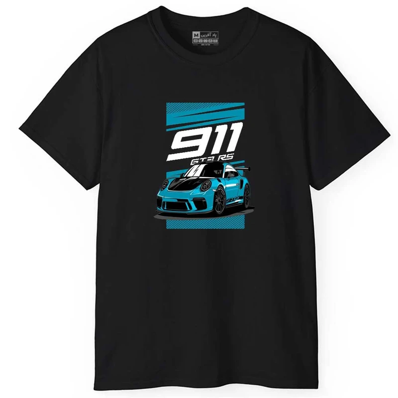 تی شرت آستین کوتاه مردانه پاد آفرین مدل اسپرت طرح پورشه کد 01137