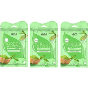 ماسک دبل شیت وارمی مدل گرین ماچا مناسب پوست خشک حجم 45 میلی لیتر بسته بندی 3 عددی 