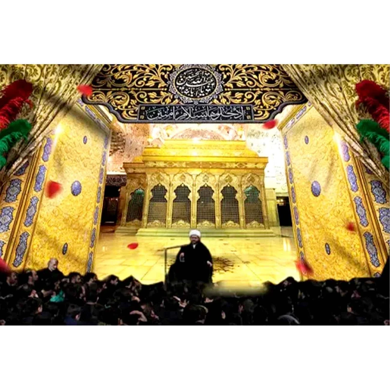  پرچم طرح نوشته مدل یا ابا عبدالله الحسین کد 2438