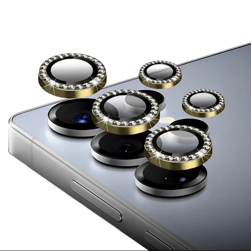 محافظ لنز دوربین مسیر مدل رینگی نگین دار مناسب برای گوشی موبایل سامسونگ Galaxy S25 Ultra