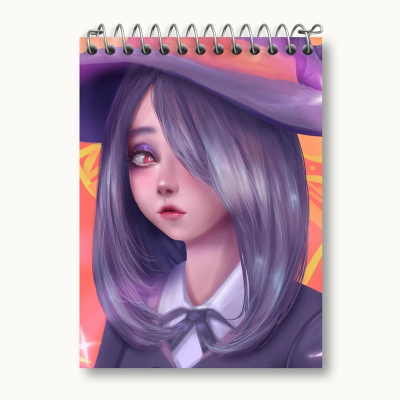 دفتر یادداشت 50 برگ خندالو مدل سوسی انیمه جادوگران کوچک Little Witch Academia کد 22860