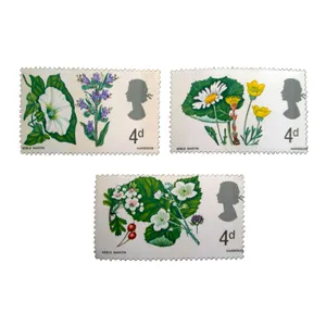 تمبر یادگاری طرح طبیعت مدل گل کد gol-436 مجموعه 3 عددی