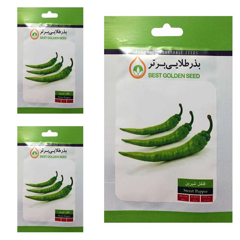 بذر فلفل قلمی شیرین بذر طلایی برتر کد BTB-60 مجموعه 3 عددی