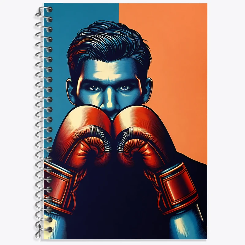 دفتر زبان 50 برگ خندالو مدل سه خط طرح بوکسور کد F7996