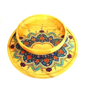  ست سینی و کاسه چوبی هونرین کد 423