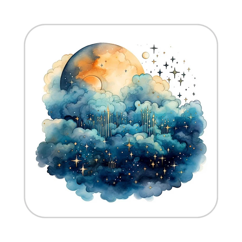 زیر لیوانی کاکتی طرح ماه و ستاره مدل mp52669