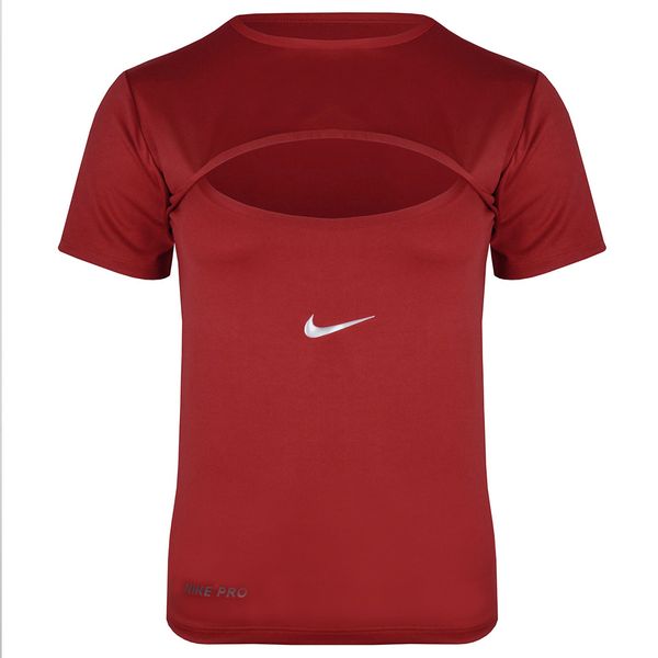 تی شرت ورزشی زنانه مدل 268022205 اسپندکس رنگ قرمز