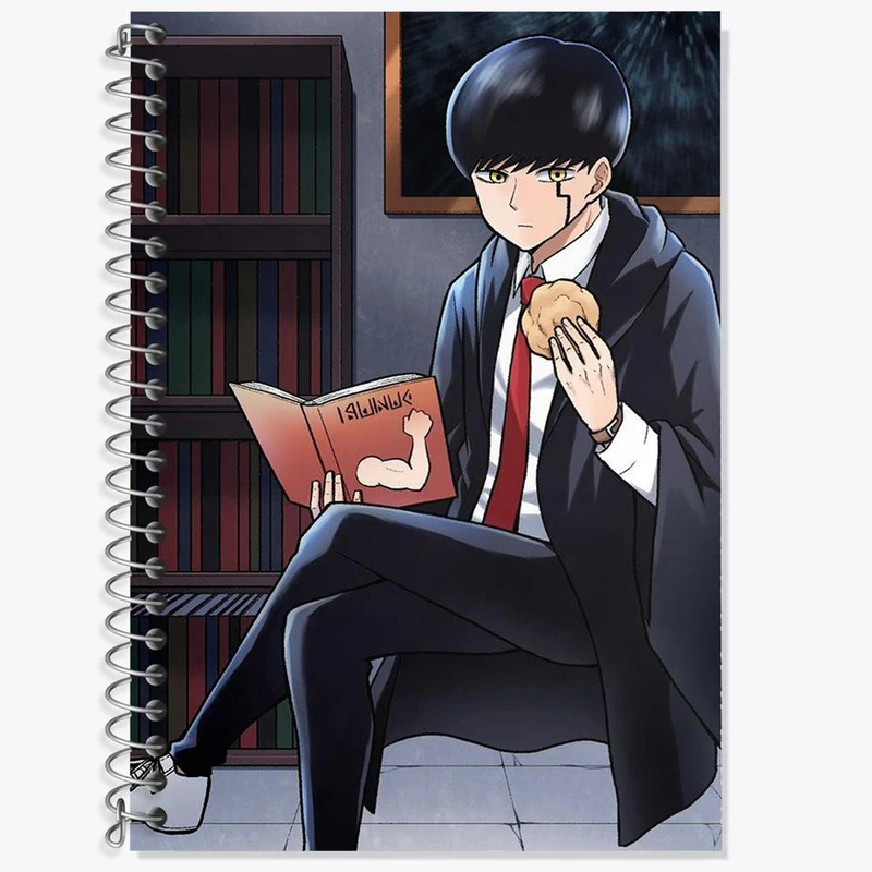 دفتر زبان 50 برگ خندالو مدل دو خط طرح انیمه ماشیل جادو و ماهیچه کد 27562