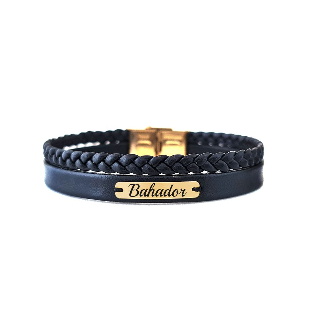 دستبند طلا 18 عیار مردانه لیردا مدل اسم بهادر کد ZXC 110