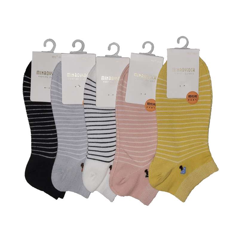 جوراب دخترانه مدل راه راه فانتزی کد 01118 بسته 5 عددی