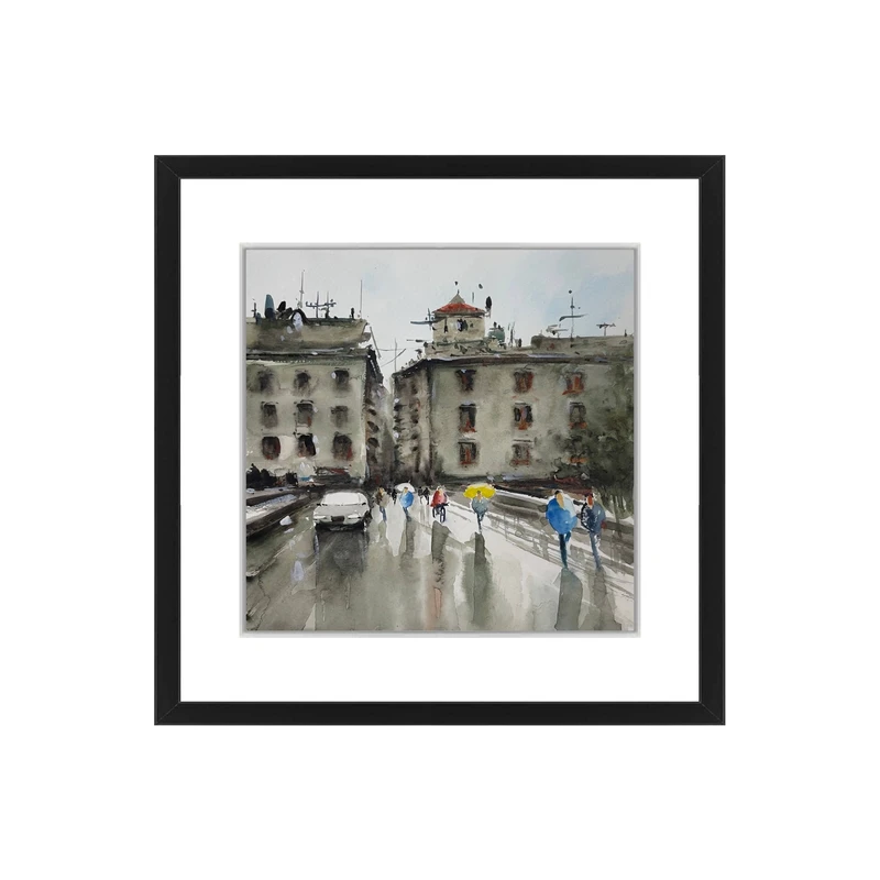 تابلو نقاشی آبرنگ به سبک امپرسیونیست طرح شانس کد 4486