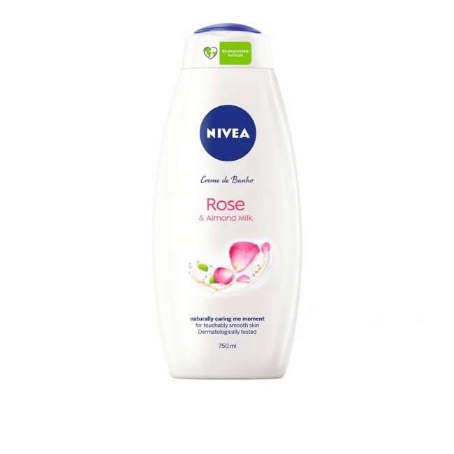 شامپو بدن نیوآ مدل Rose And Almond Milk حجم 750 میلی لیتر