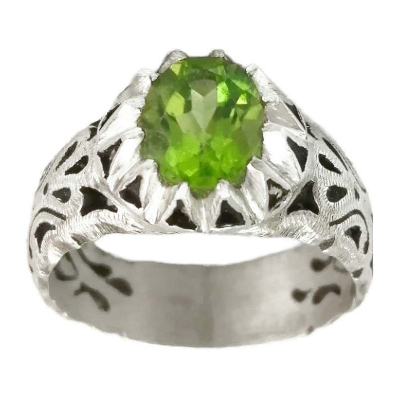 انگشتر نقره مردانه مدل زبرجد رکاب دست ساز کد KAM-024