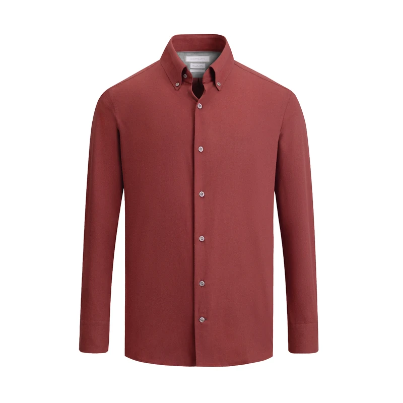 پیراهن آستین بلند یقه برگردان مردانه کروم مدل یقه دکمه دار 2520106