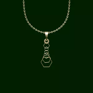گردنبند طلا 18 عیار زنانه مدوپد مدل شش ضلعی حلقه ای کد PP2-1-1208