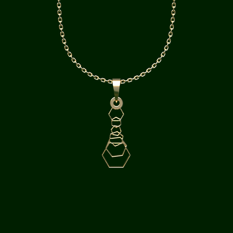 گردنبند طلا 18 عیار زنانه مدوپد مدل شش ضلعی حلقه ای کد PP2-1-1208