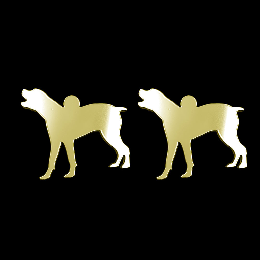 گوشواره طلا 18 عیار زنانه مدوپد مدل سگ کد GA1-16471