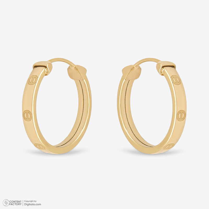 گوشواره حلقه‌ای طلا 18 عیار زنانه گالری طلای مهرسین مدل MK560