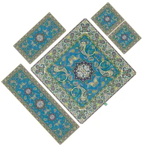 ست 5 تکه رومیزی ترمه حسینی مدل شاهکار کد 915